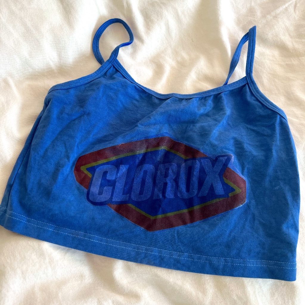 Handmade Blue Clorox Tank